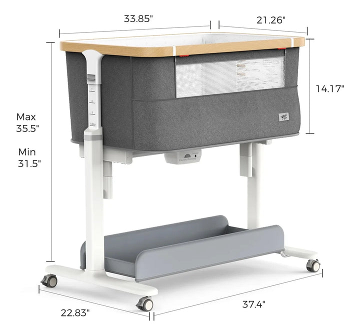 Moisés Mecedor Eléctrico Para Bebé 3 Velocidades Gris Oscuro