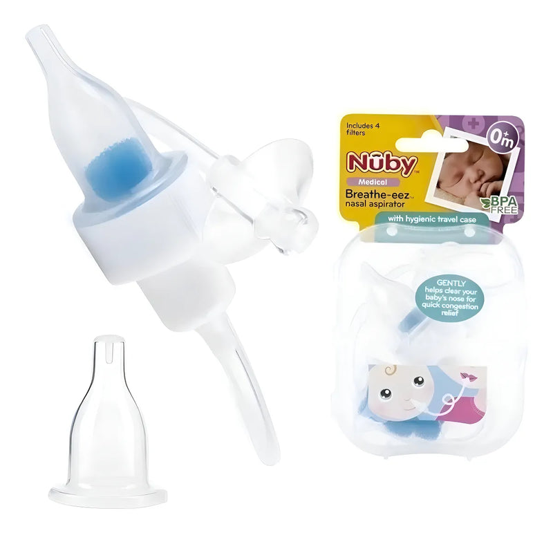 Nuby Aspirador Nasal Asistido Con Boquilla Y Filtro Color Transparente