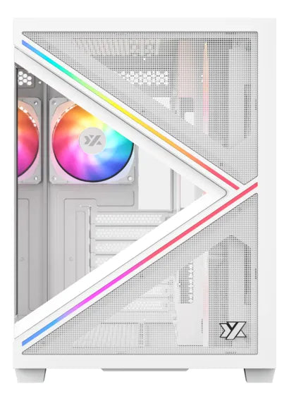 Chasis Gamer Xyz Qubex White | Argb | Atx | 4 Fans | Type C Blanco