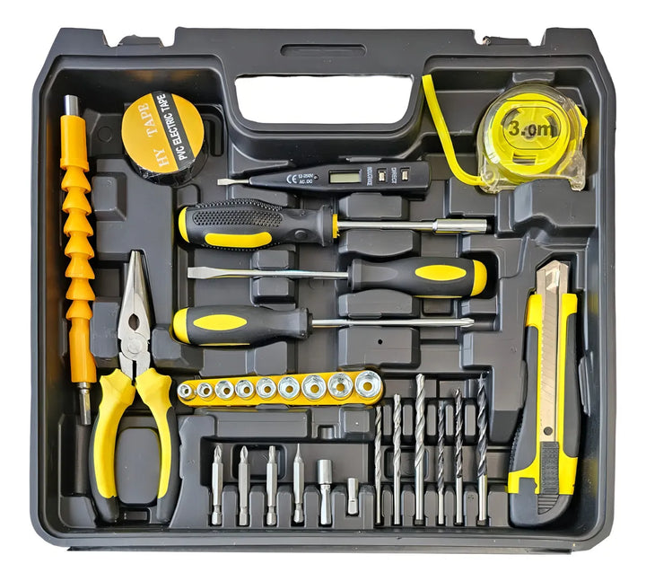 Taladro Inalámbrico 24v Percutor Trabajo Pesado 2 Baterias Protool 2401 Amarillo