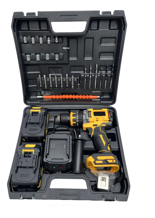 Taladro Inalámbrico Motor Brusslesh 80n.m 2b 500w Amarillo 60hz