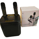 Parlante Portatil Bluetooth Karaoke 2 Micrófonos Inalámbrico Negro