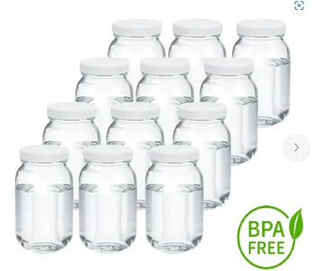 12 Frascos Envases De Vidrio (8 Onz) Almacenamiento De Leche