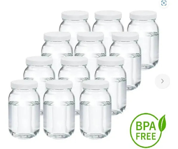 12 Frascos Envases De Vidrio (8 Onz) Almacenamiento De Leche
