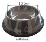 Plato Comedero 10cm Perro Gato Acero Inoxidable Color Plateado