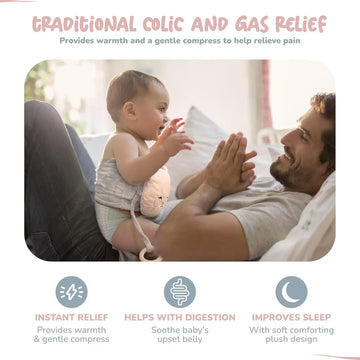 Cinturón Bebe Pañales Para Calmar Cólicos Alivio Gases Gris Oso