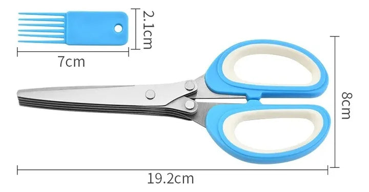 Tijeras de cocina con 5 cuchillas para cortar ensaladas, hierbas y condimentos
