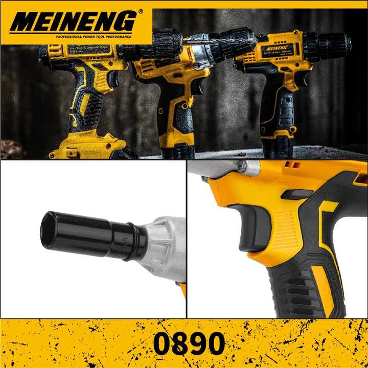 Pistola De Impacto Inalámbrica 1/2 Pulgadas. Meineng 3100rpm - Amarillo - 50hz/60hz
