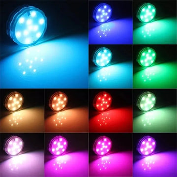 Luz 10 Led Rgb Sumergible Control Secuencial Eventos Supli