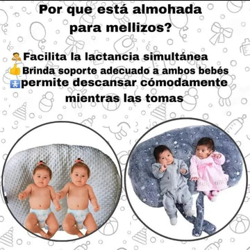 Almohada Lactancia Mellizos - Gemelos Madres Primerizas Gris Lactancia Gemelos