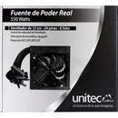 Fuente De Poder Real Compurtador 550 Watts Unitec 24+4 Pines Negro