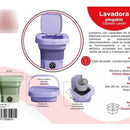 Mini Lavadora Electrica Portátil Plegable Morado