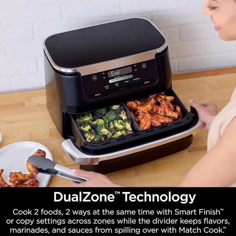 Freidora Air Fryer Ninja Dz071 6 En 1 2 Cestas 6.8 Lts