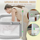 Cuna Portátil 3 En 1 Para Bebé Cama Lateral Ajustable Gris
