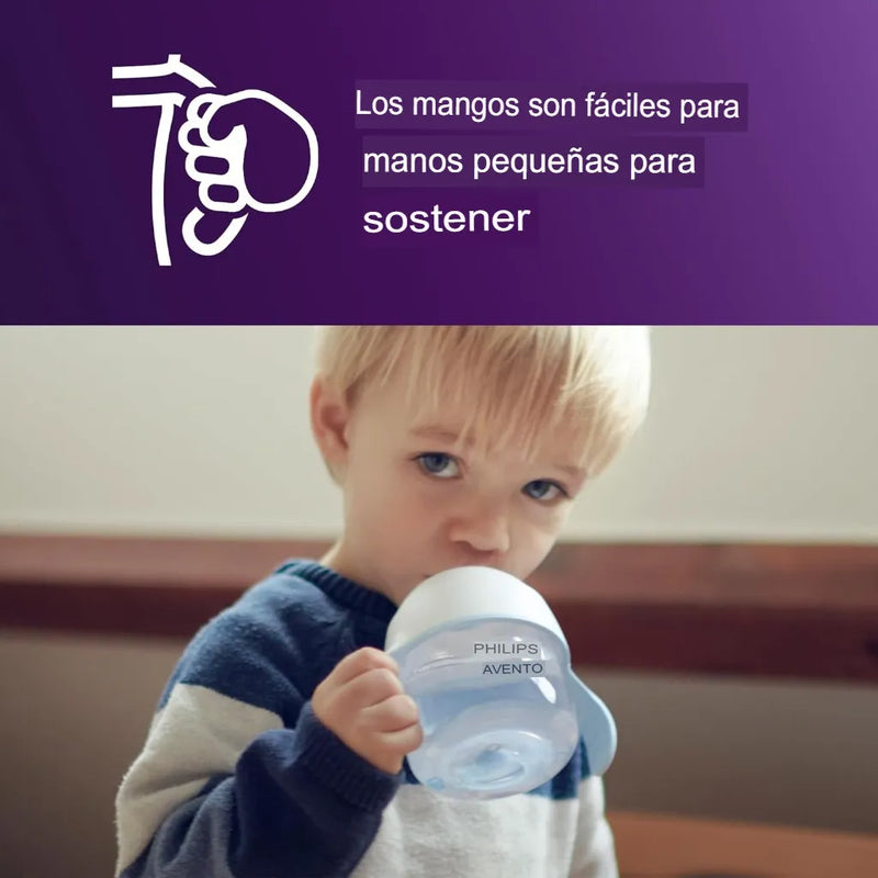 Vaso Entrenador Avent Antiderrame 6m+ Transición Con Asa Transparente Liso