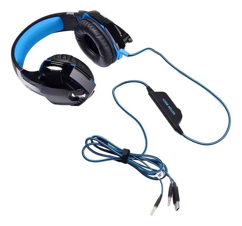 Audifonos Diadema Cascos Gamer Para Pc Ps4 Y Xbox One Pro 52 Bits Color Azul