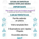 Estufa De Empotrar Vidrio Templado Negro Gas Propano 5890