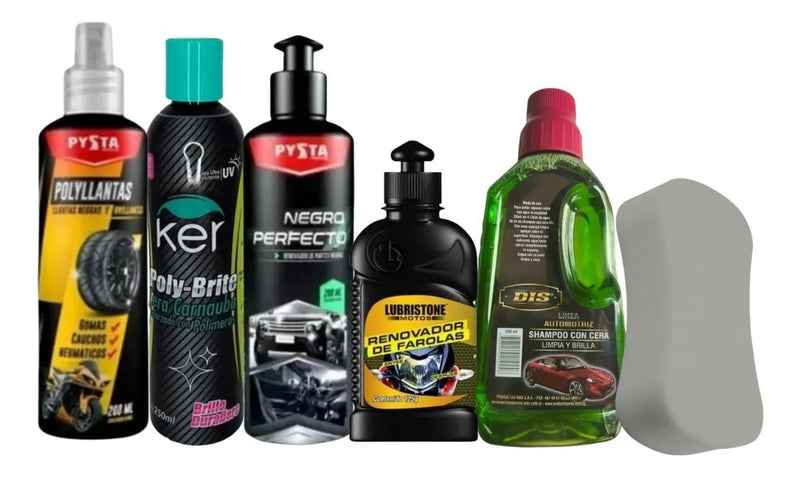 Kit Limpieza Vehiculos 12 Productos