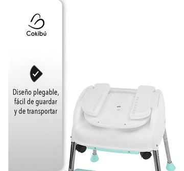 Silla De Bebé Para Comer 3 En 1 Color Menta Color Agua Liso