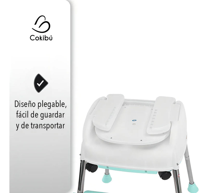 Silla De Bebé Para Comer 3 En 1 Color Menta Color Agua Liso