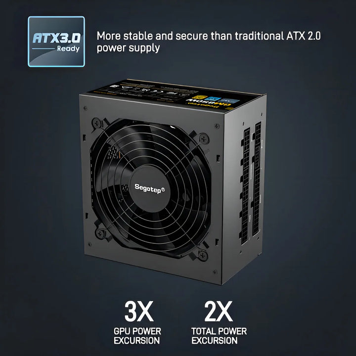 Fuente De Poder Full Modular 850w 80 Plus Gold Segotep Color Negro