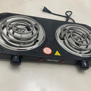 Fogon Eléctrico 2 Puestos, Estufa Electrica 5 Niveles Temperatura Color Negro Impovd