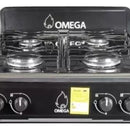 Estufa De Piso Omega 4 Quemadores Gas Gn Acero Inoxidable Negro