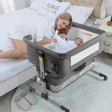 Cuna Para Bebé De Viaje 3 En 1 Nordmiex Junto Cama Moises Gris