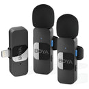 Sistema de micrófono inalámbrico Boya BY-v2 para iOS 2.4G con solapa, negro