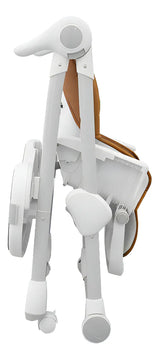Carestino silla de comer petra marrón ocre plegable altura adaptable con bandeja extraíble