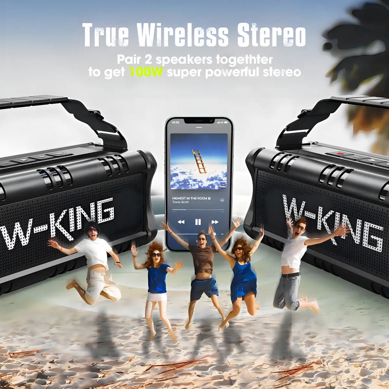 W-king Bocina Bluetooth, 50w Ipx6 Bocinas A Prueba De Agu