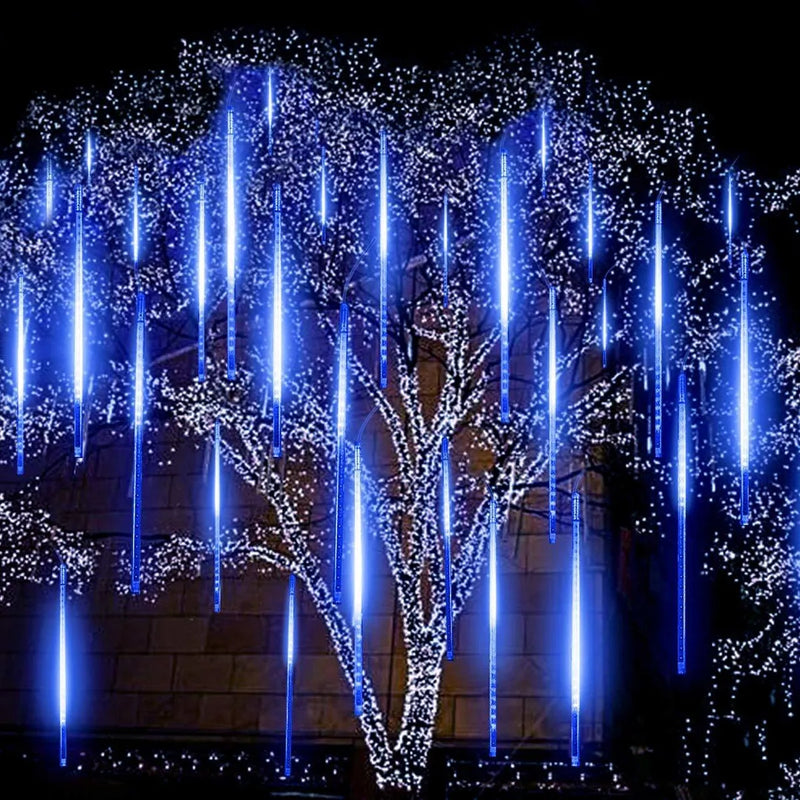Set 2 Extensiones 10 Tubos Con Luces Navideñas Led