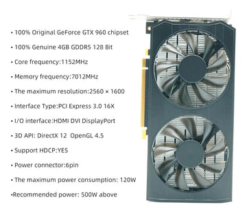 Tarjeta Grafica Gtx960 4gb Gddr5 Pcie 3.0 - Rendimiento Y Ef