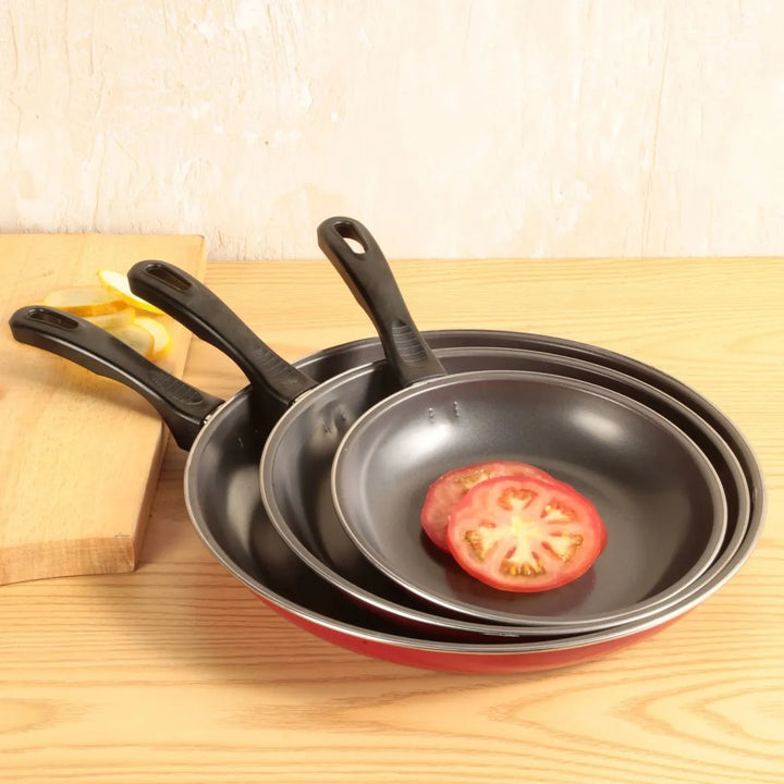 Sartén X3und 20 24 Y 32cm Negro Home Collection Negro-rojo