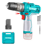 Taladro Percutor Inalambrico 12v 1500 Rpm Bateria Maletin Color Turquesa Frecuencia 50 60hz Total Tools Tidli12202 220v