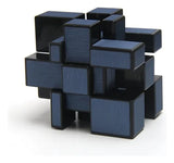 Cubo Rubik 3x3 Mirror Qiyi Espejo Azul Acero Cuerpo Negro 5.6cm