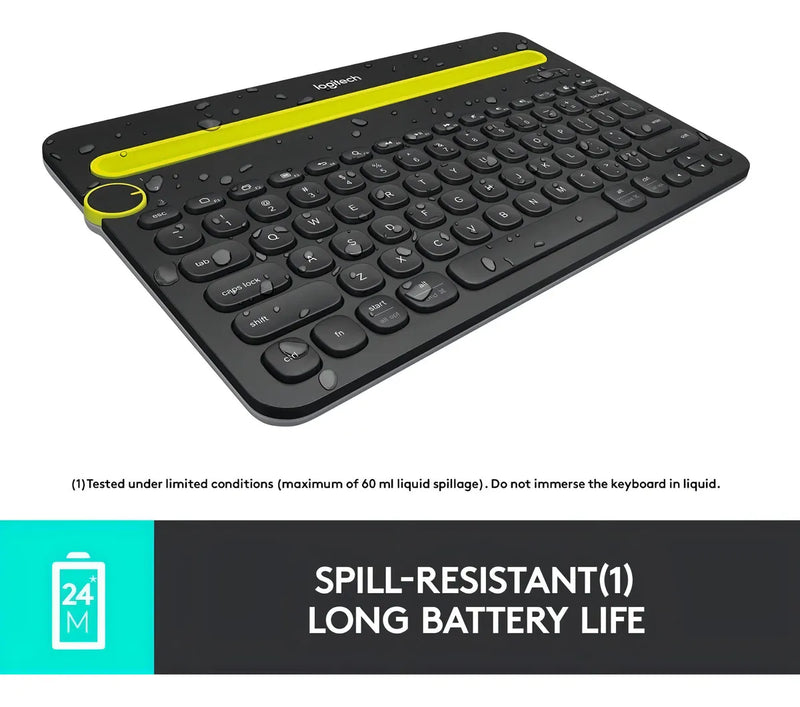 Teclado Logitech QWERTY inglés US color negro
