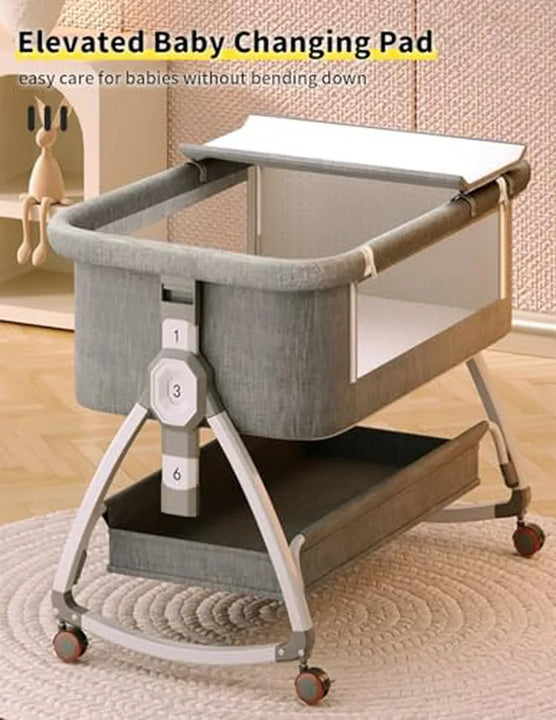 Cuna Colecho Portátil 4 En 1 Con Mosquitera Y Ruedas