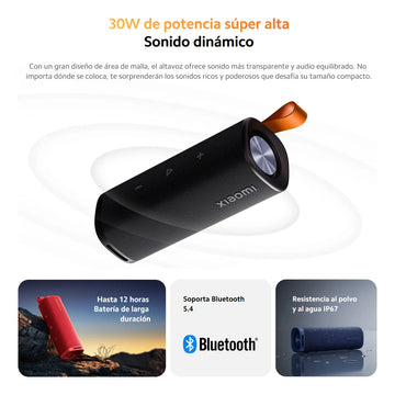 Xiaomi Sound Outdoor, Parlante Bt Portátil 30w Ip67 Tws, Blk Negro