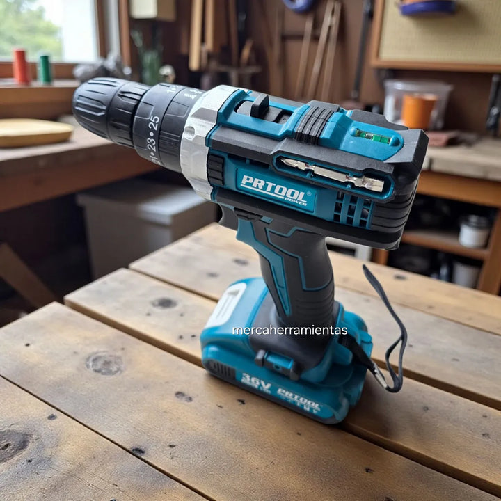 Taladro Inalámbrico Prtool Tab36m Con Accesorios 10mm Azul - Azul - 50hz60hz