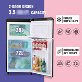 Mini Refrigerador 3.5 Pies Cúbicos Doble Puerta Negro