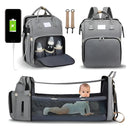 Mochila 3 En 1 Pañalera Cuna Y Mudador Portátil Para Bebés