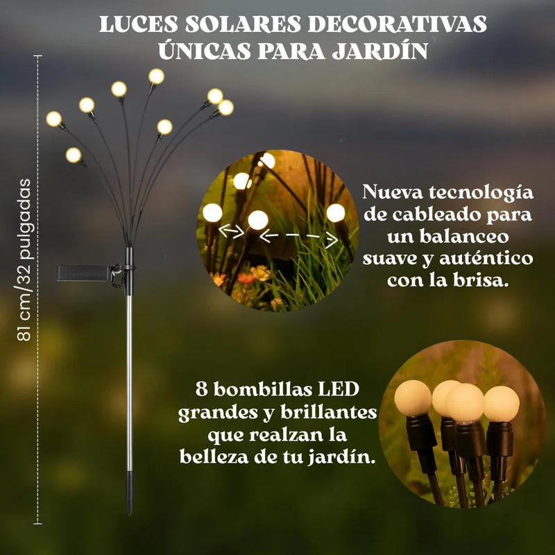 Luces Navidad Exterior Luces Luciérnagas Led Jardín 2 Piezas Amarillo
