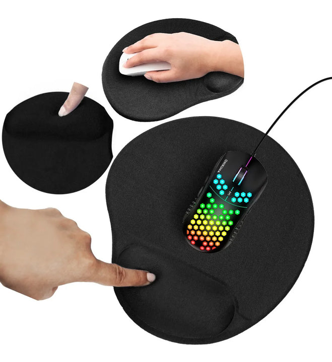 Mousepad Tapete Ergonomico De Gel Antideslizante Raton Negro