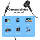 Audífonos Alámbricos Manos Libres Con Micrófono Para 3.5mm J Negro
