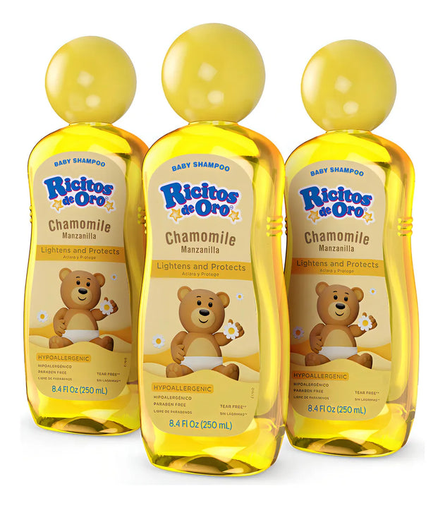 Shampoo Para Bebé Ricitos De Oro 250 Ml 3 Botellas