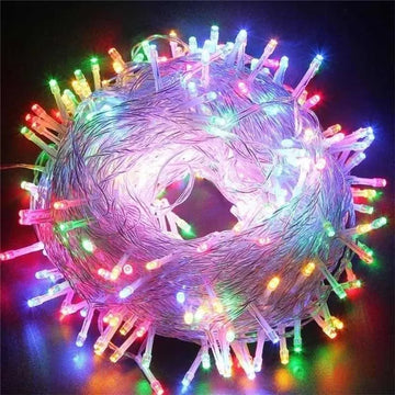Instalación Lineal Led Multicolor X 100 Bombillos Navideña