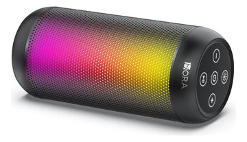 Parlante Bluetooth Portátil 1Hora BOC242 FM Bocina con Luces RGB Conectividad AUX/USB/TF Color Negro Ideal para Fiestas y Cumpleaños