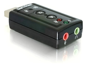 Tarjeta De Sonido Externa Usb 7.1 Adaptador Audio Microfono Color Negro
