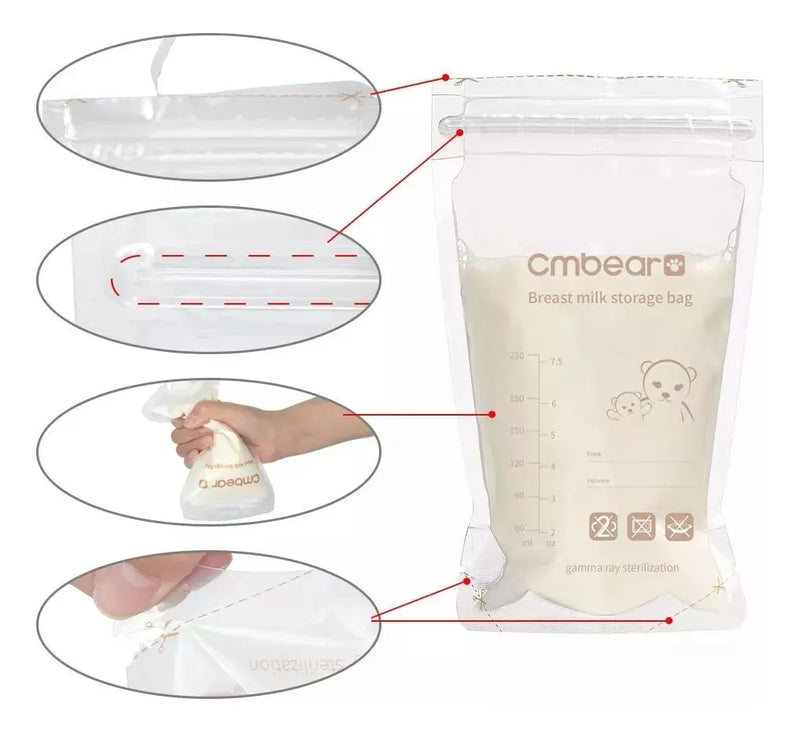 Bolsas Para Almacenar Leche Materna De Lactancia 220ml 30pcs
